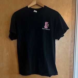 Black T-Shirt with Pink Graphic